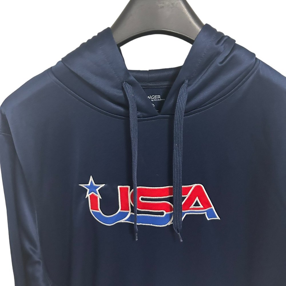 USA Hooded Pullover Sweatshirt Size XXL Navy Blue RZ Outdoors - Picture 4 of 6